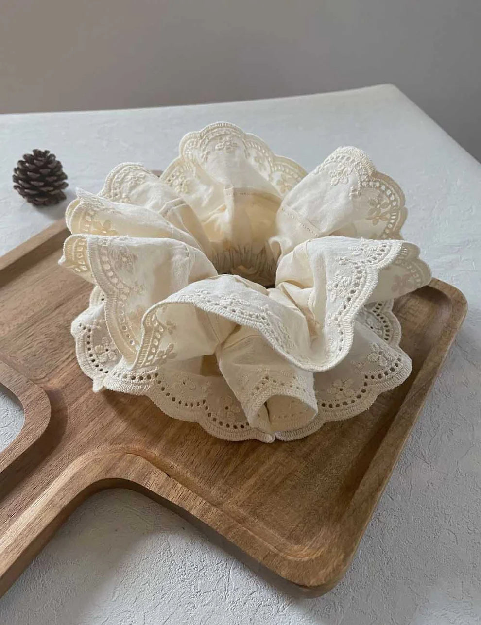 Vintage Lace Embroidery Double-Layer Hair Scrunchie