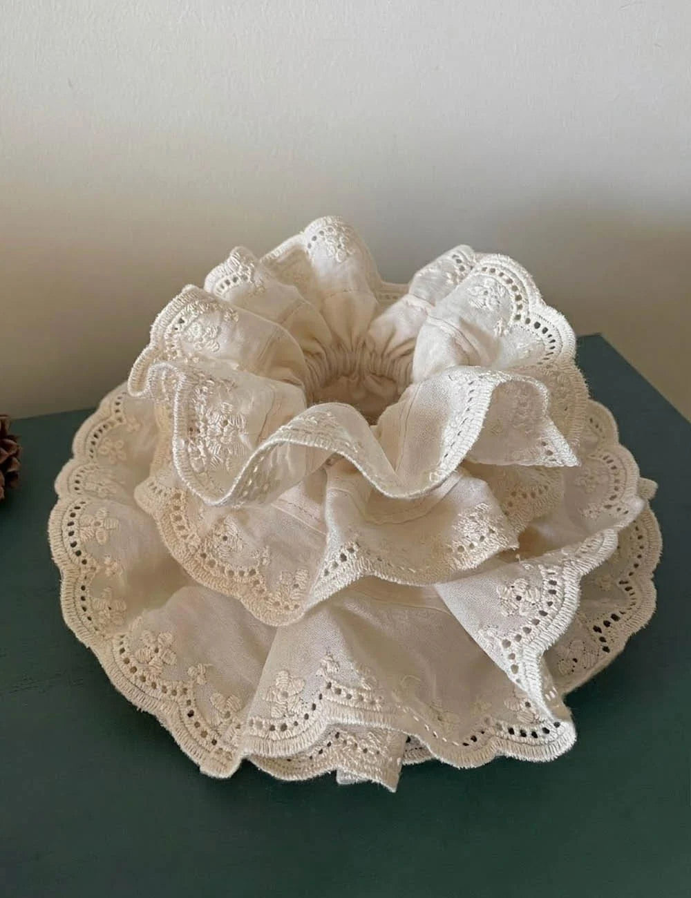 Vintage Lace Embroidery Double-Layer Hair Scrunchie